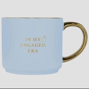 Elegant Gold and pale blue Engagement Mug